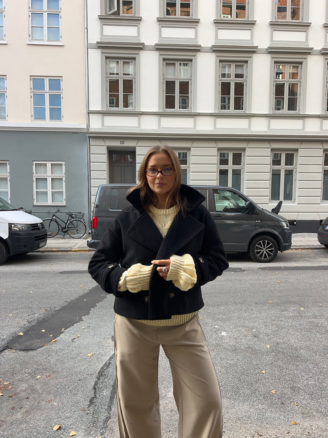 Kelly kort frakke - Sort