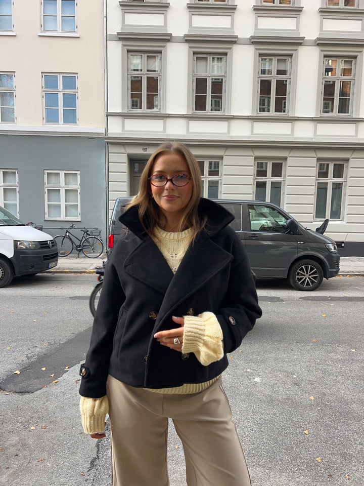 Kelly kort frakke - Sort