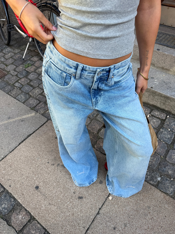 Hazel baggy denim jeans - Lyseblå