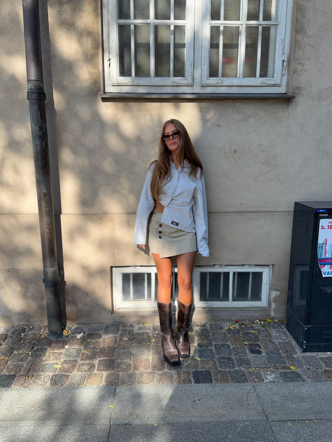 Ruby mini nederdel - Beige