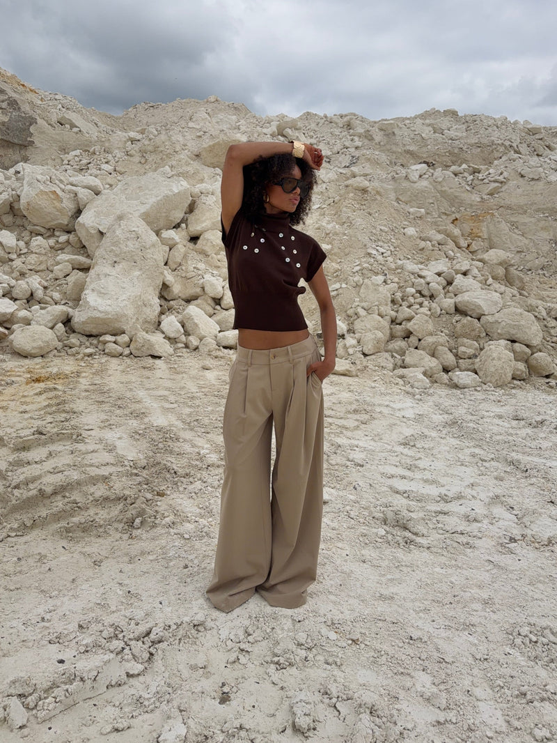 Holly løse suit pants - Beige