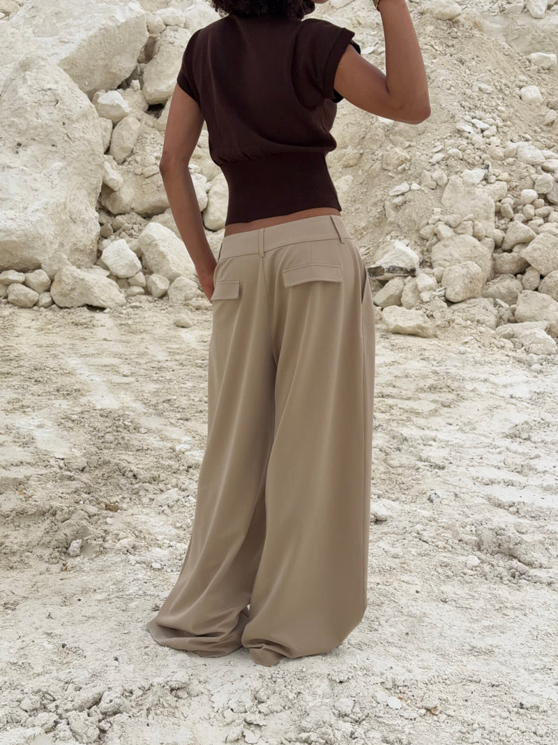Holly løse suit pants - Beige