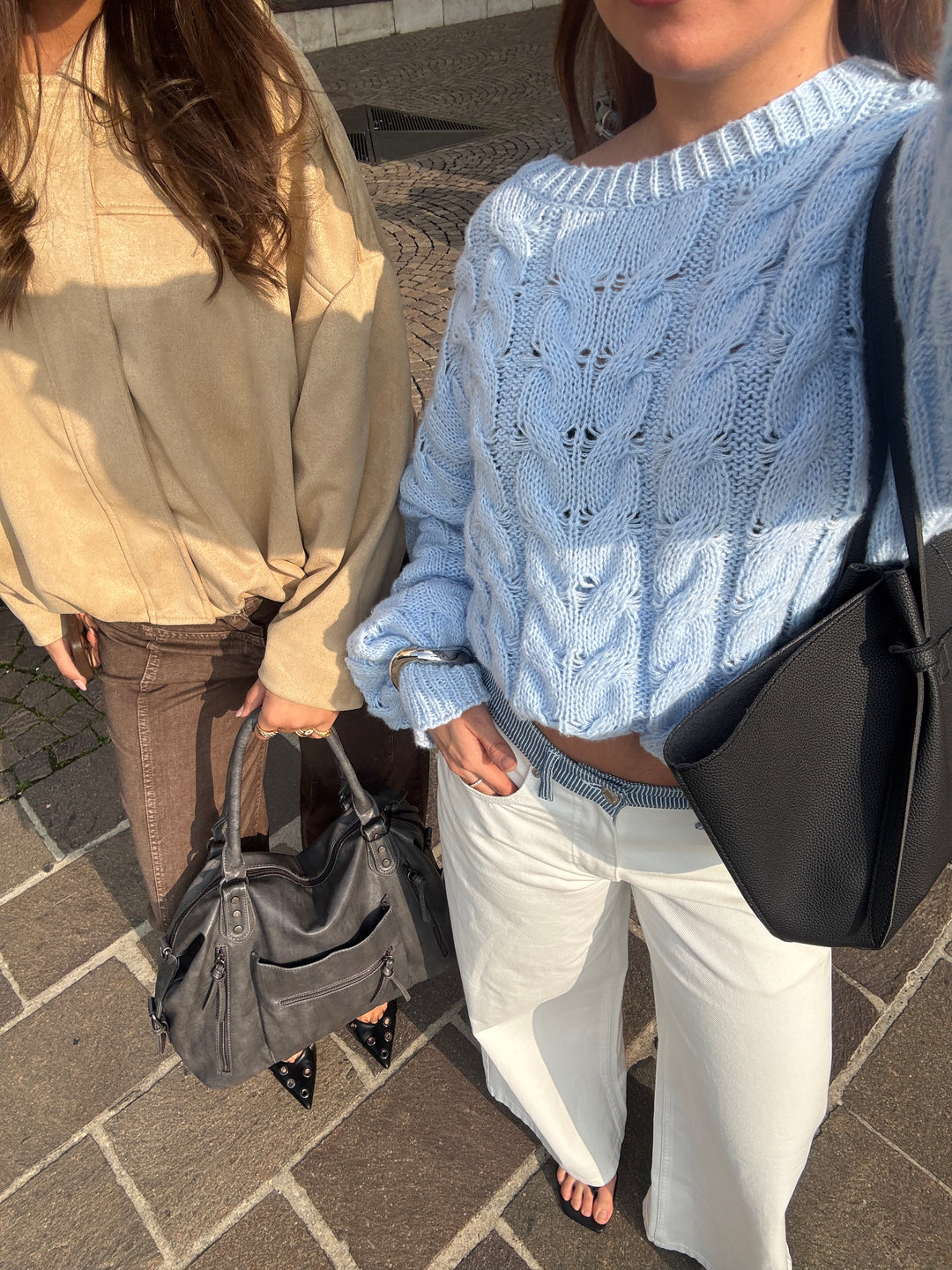 Anora chunky striktrøje - Lyseblå