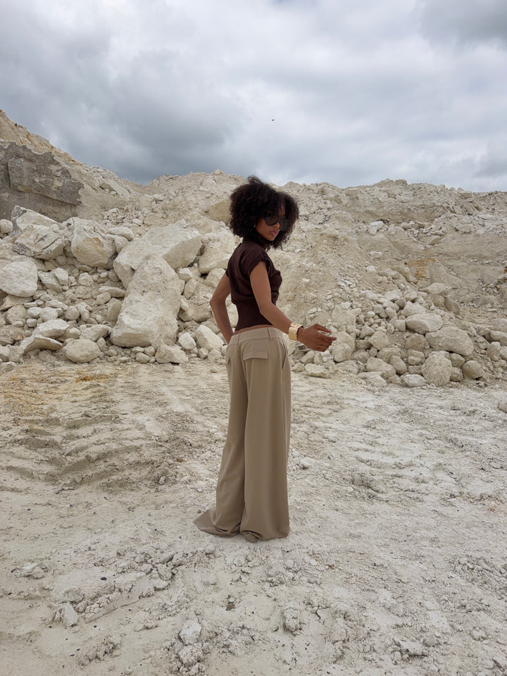 Holly løse suit pants - Beige