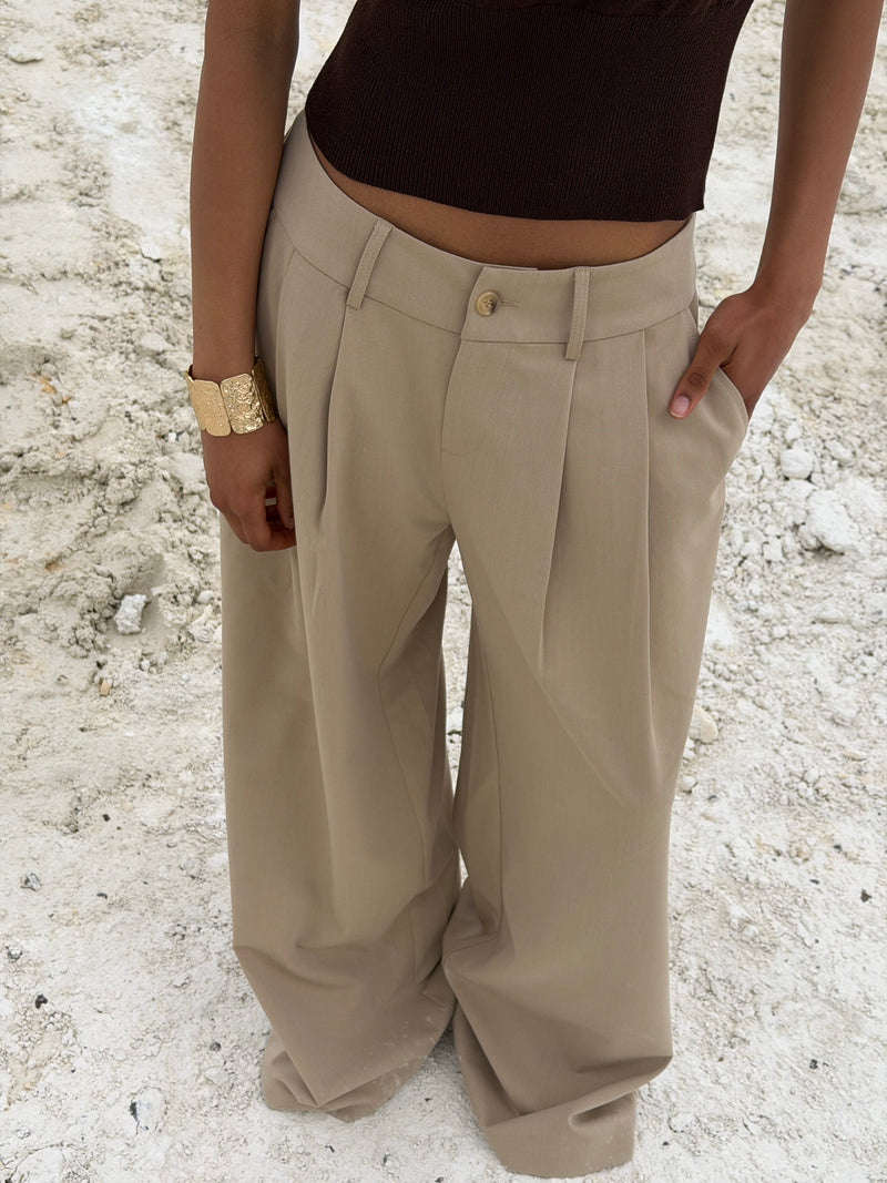 Holly løse suit pants - Beige