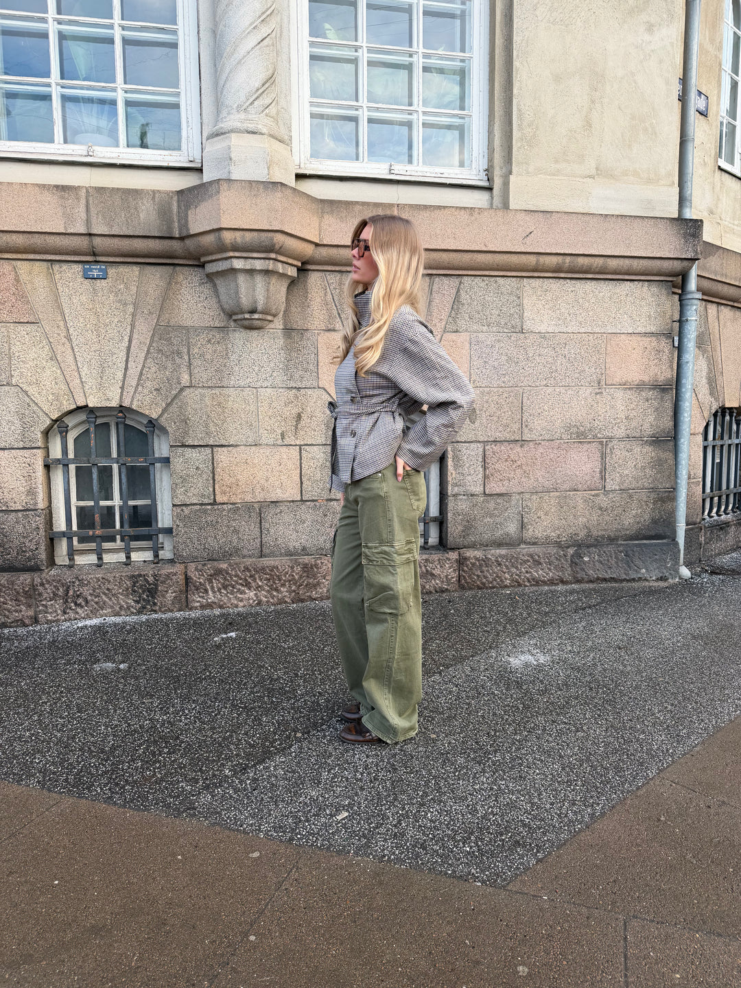 Raya baggy cargo jeans - Mørkegrøn