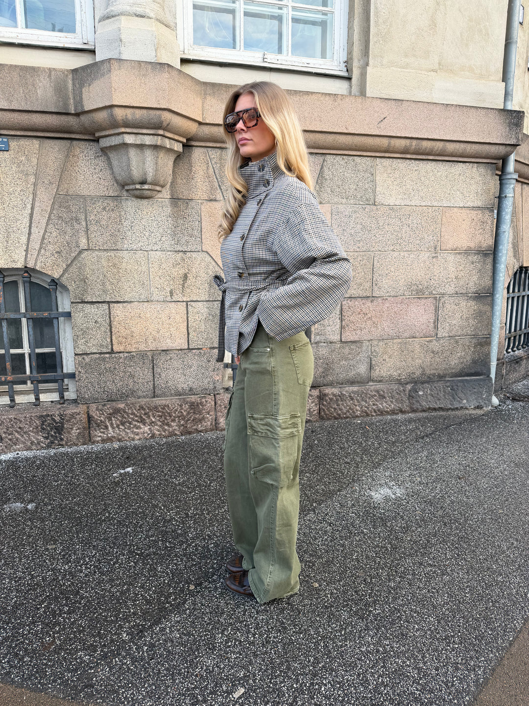 Raya baggy cargo jeans - Mørkegrøn