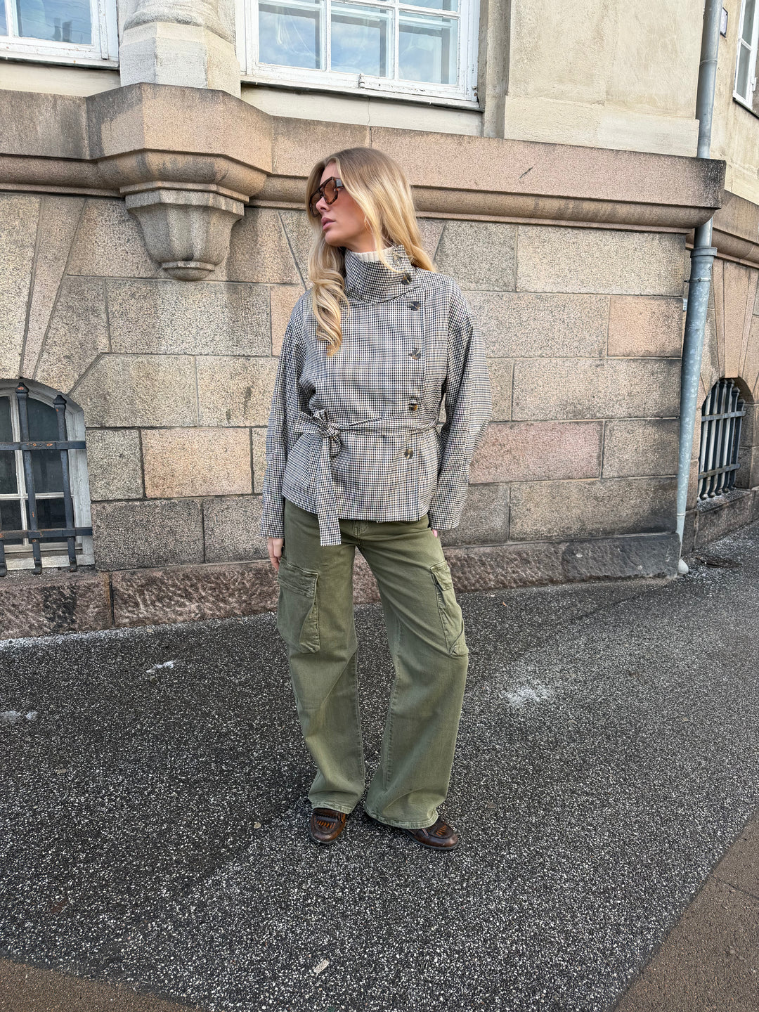 Raya baggy cargo jeans - Mørkegrøn