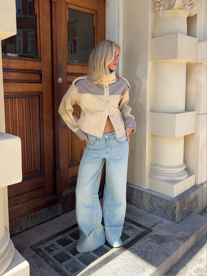 Isla fold up baggy jeans - Lyseblå