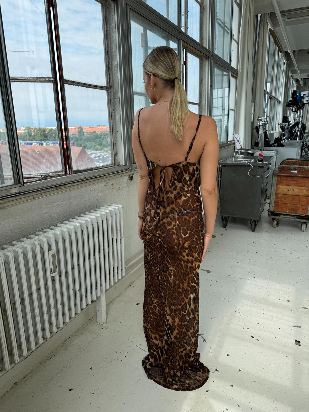 Mocca leopard maxi kjolen