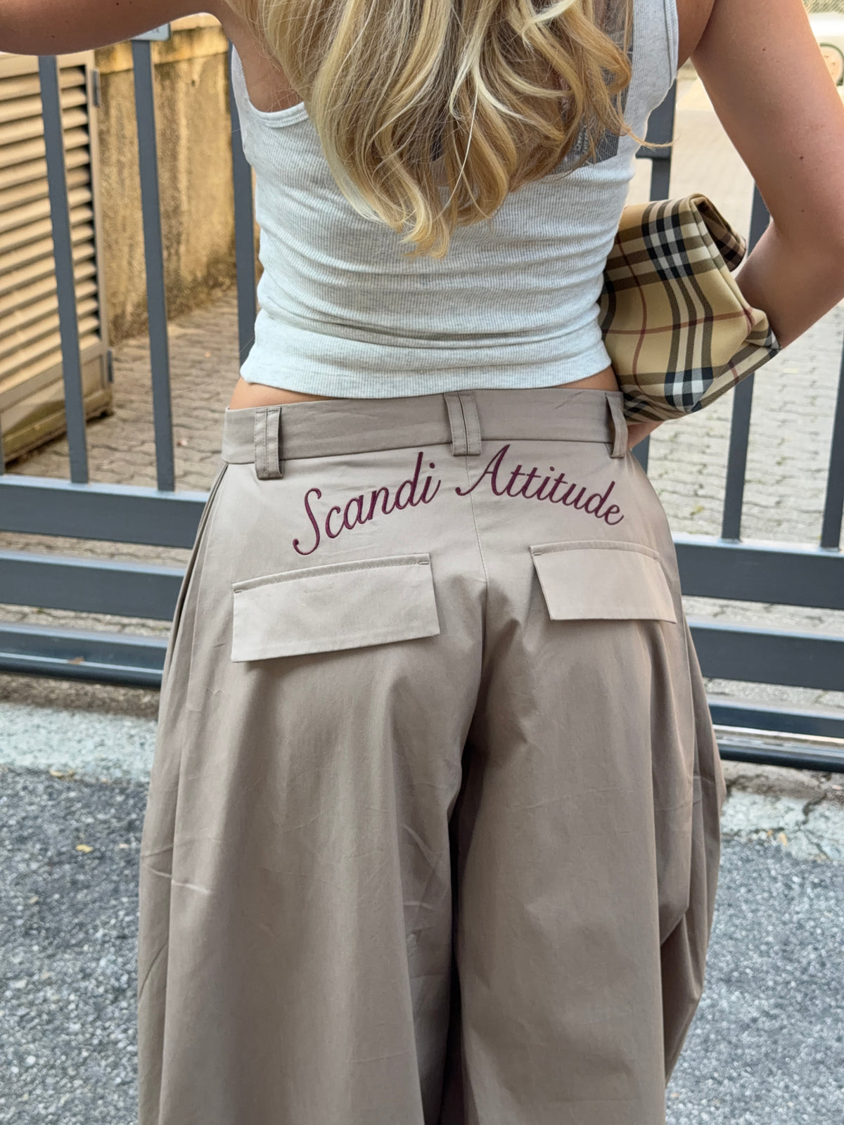 Paola Pleats Bukser Taupe