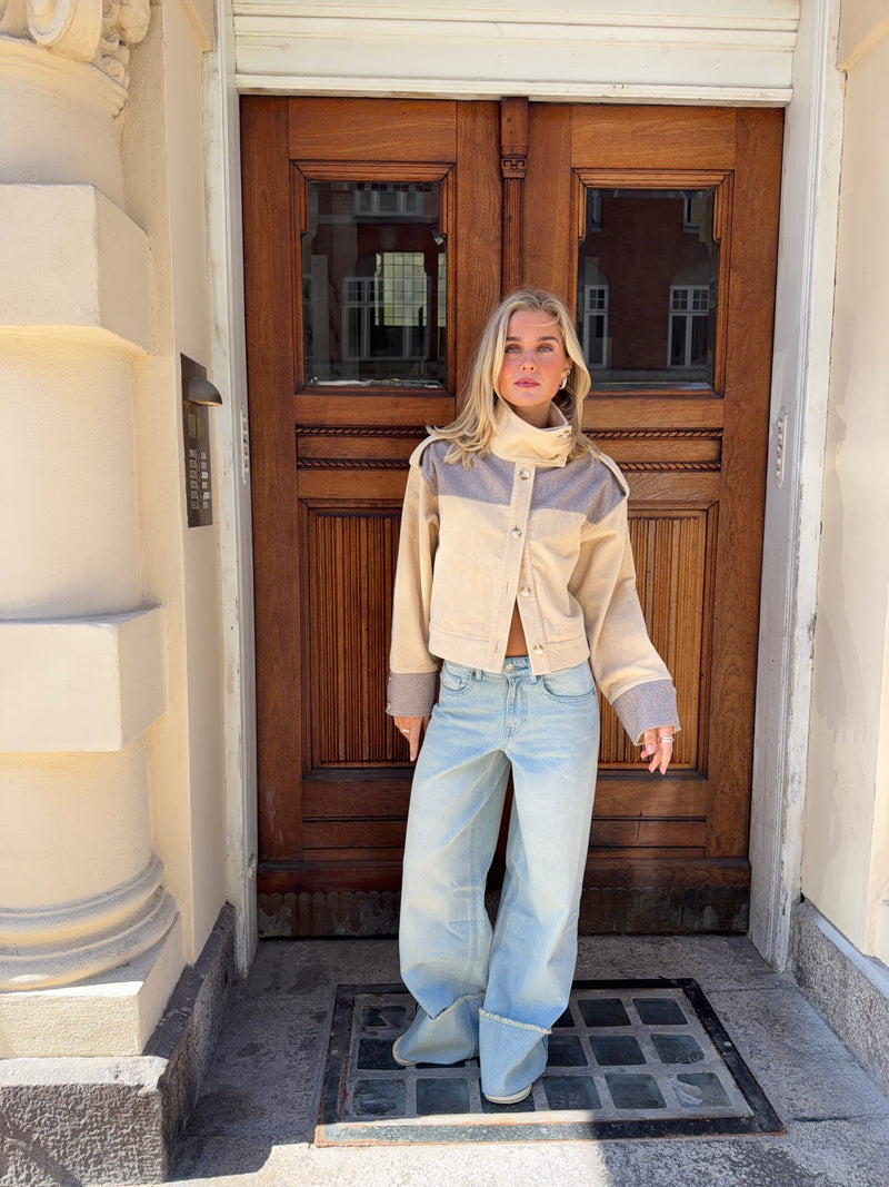 Isla fold up baggy jeans - Lyseblå