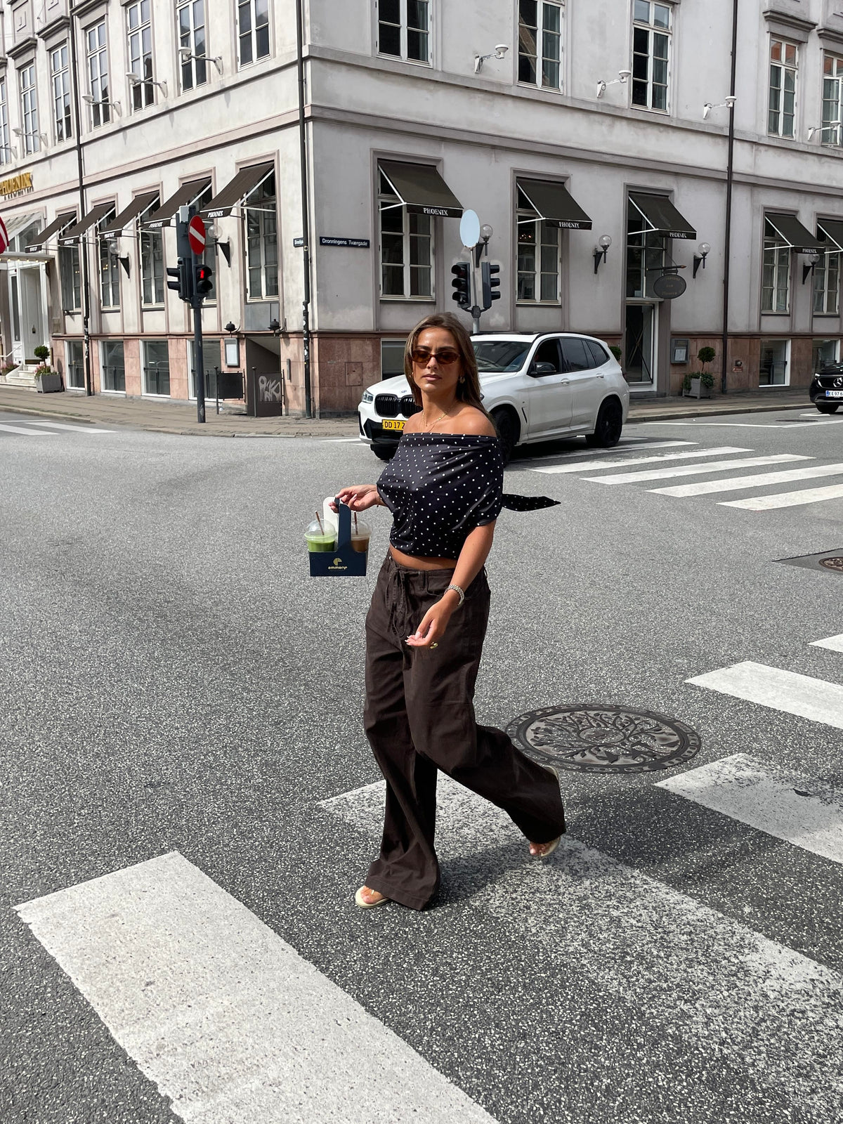Lara Polkaprikket Top Sort