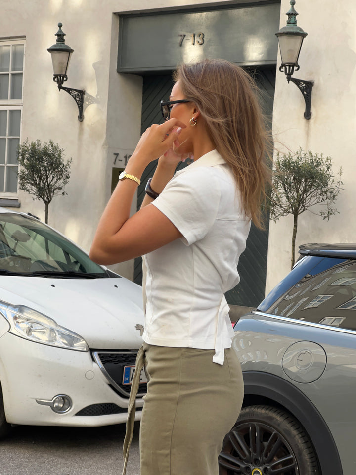 Elara figursyet top - Hvid