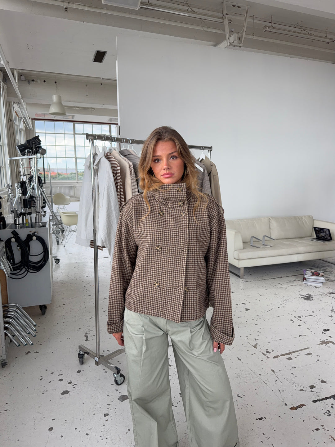 Cleo funnel neck trenchcoat jakke - Ternet brun