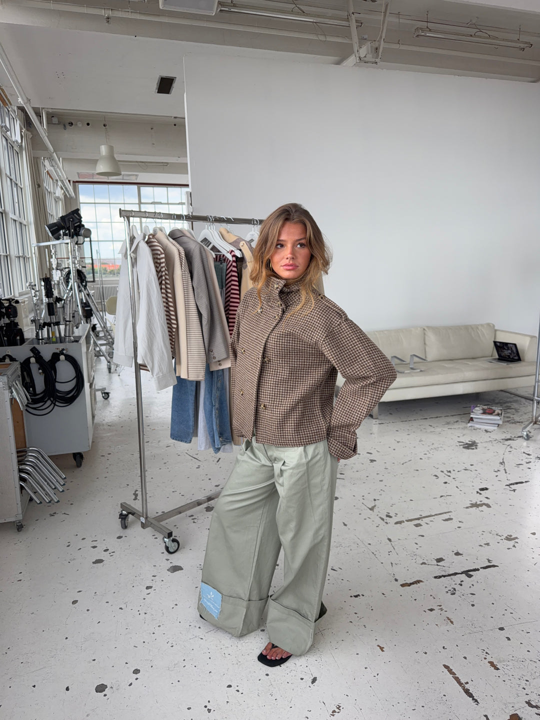 Cleo funnel neck trenchcoat jakke - Ternet brun