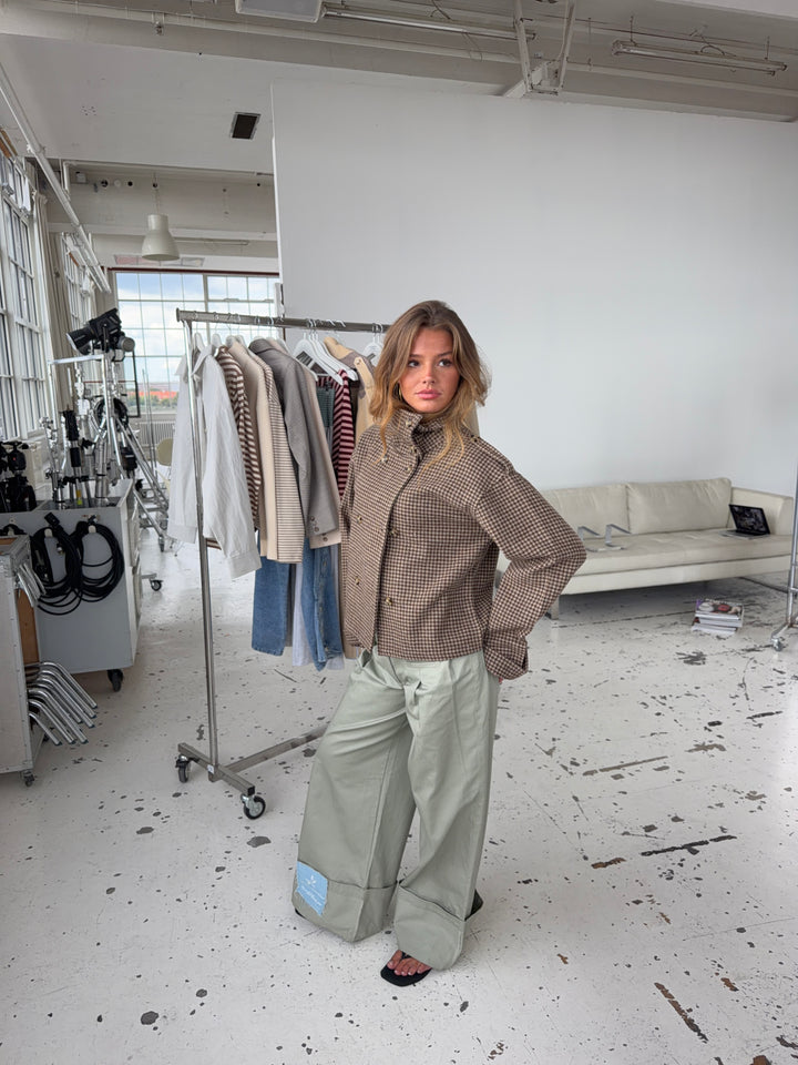 Cleo funnel neck trenchcoat jakke - Ternet brun