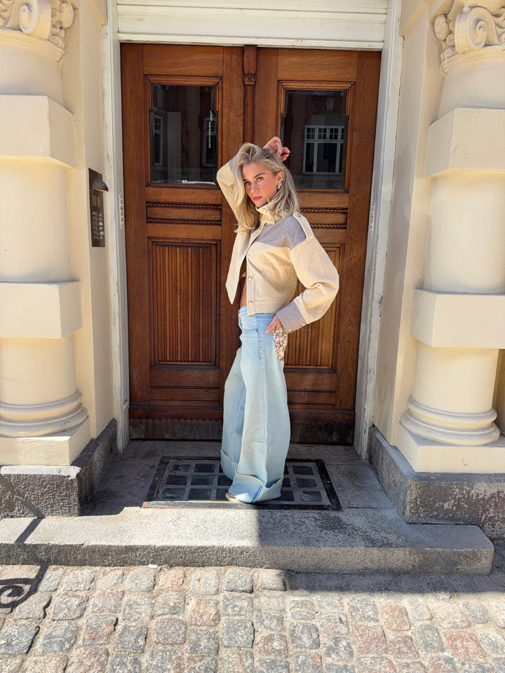 Isla fold up baggy jeans - Lyseblå