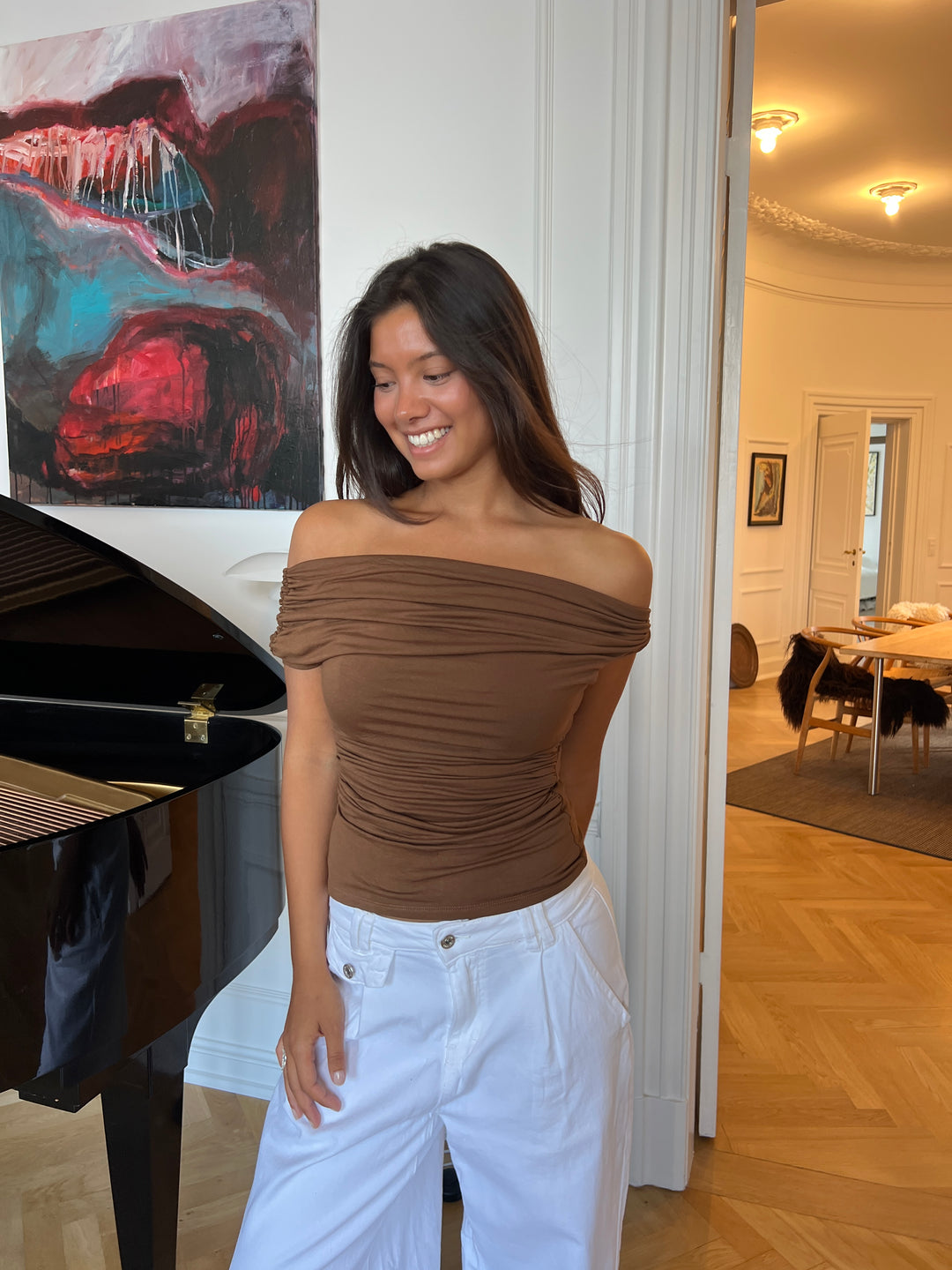 Paola top - Brun