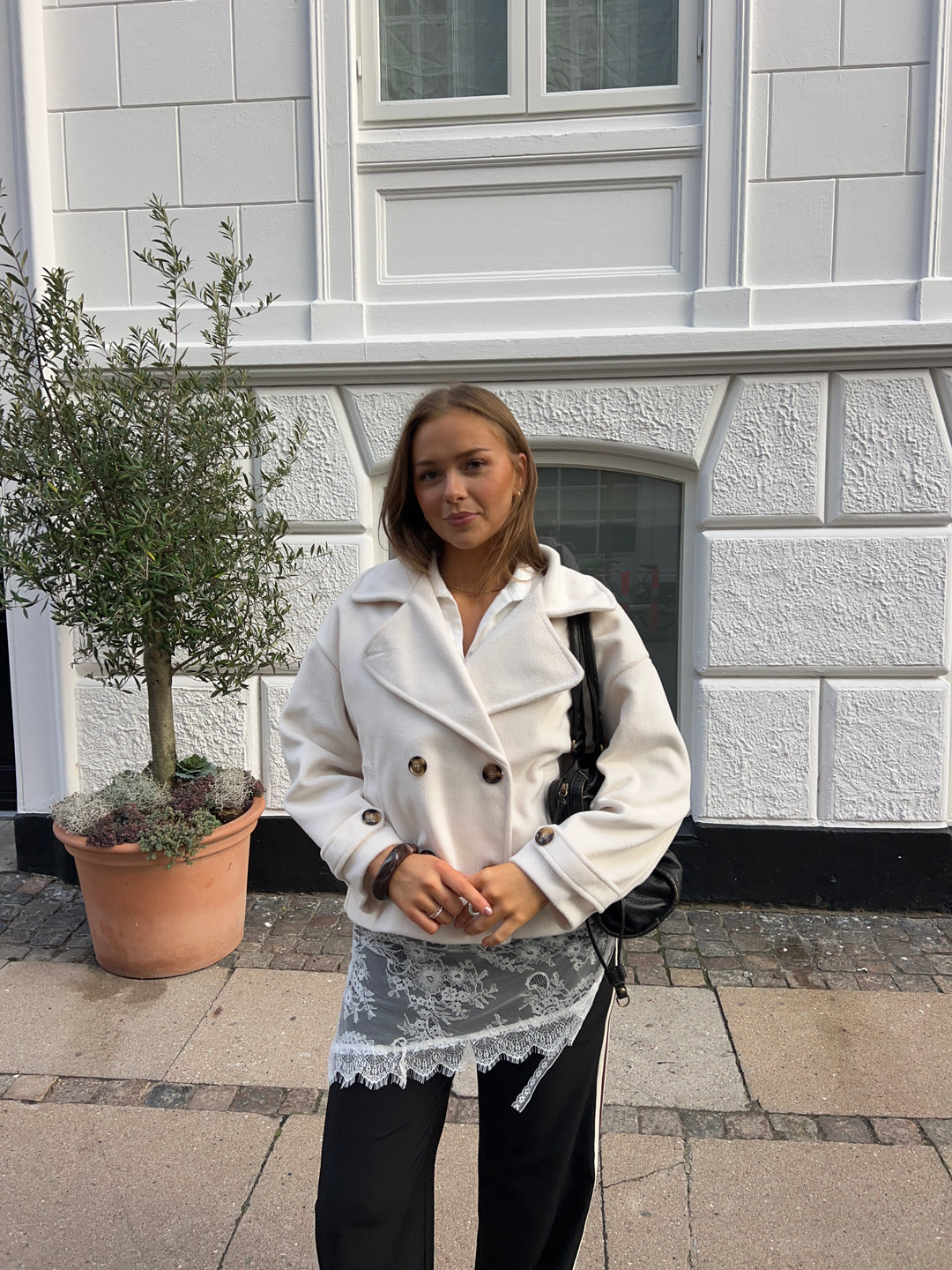 Kelly kort frakke - Hvid