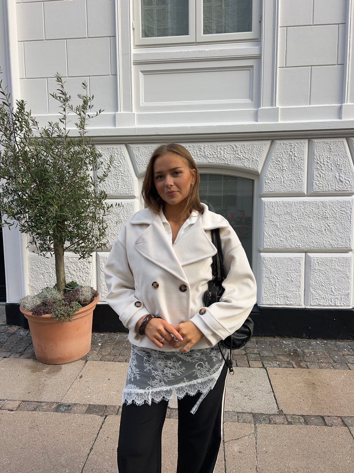 Kelly kort frakke - Hvid