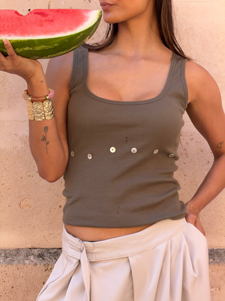 Flora tanktop - Army grøn