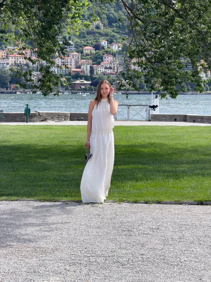 Rigmor high neck maxi kjole - Creme hvid