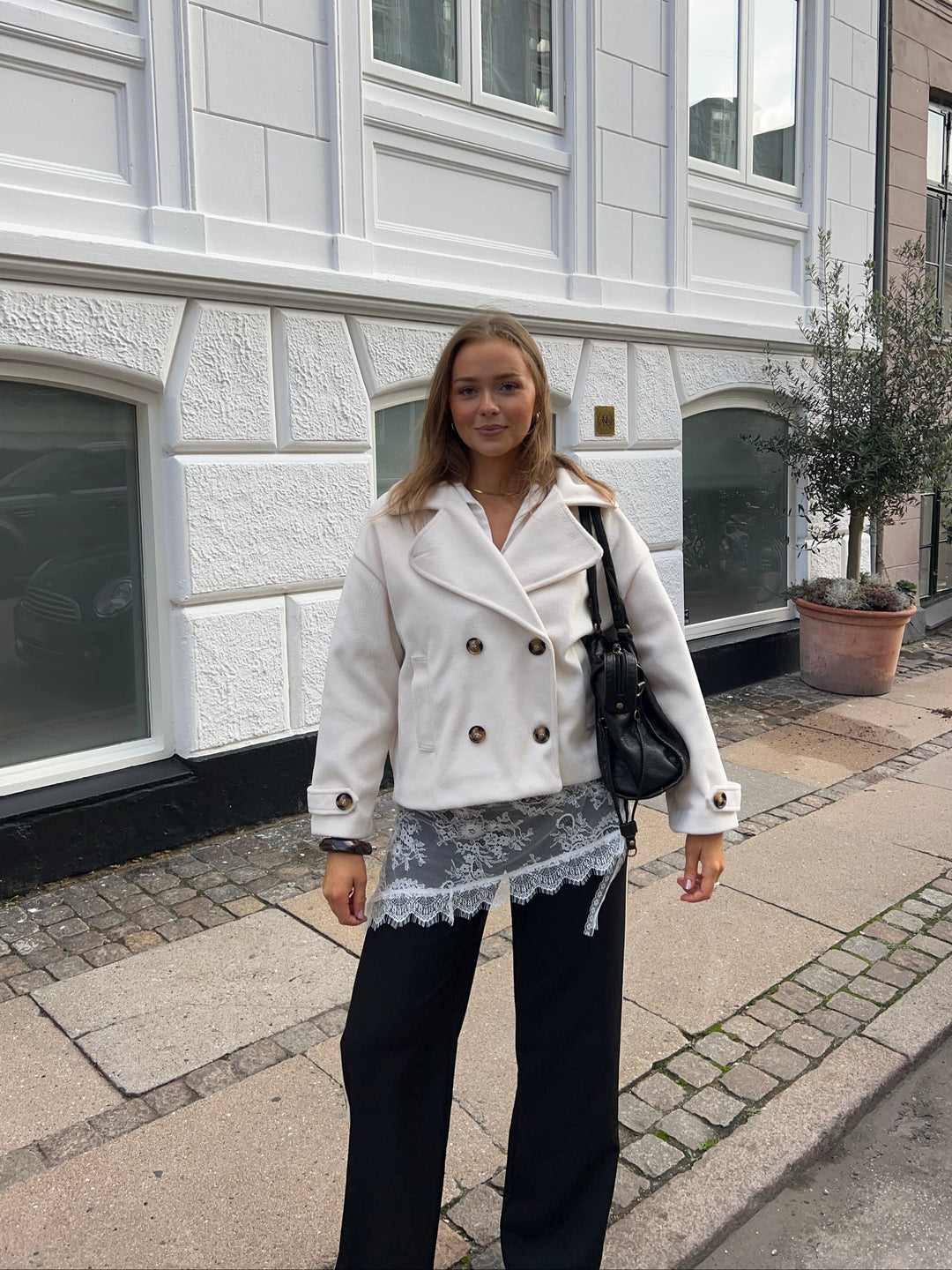 Kelly kort frakke - Hvid