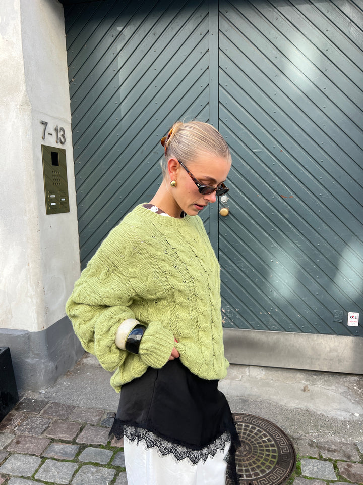Anora chunky striktrøje - Limegrøn