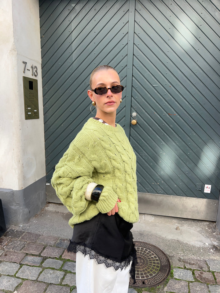 Anora chunky striktrøje - Limegrøn
