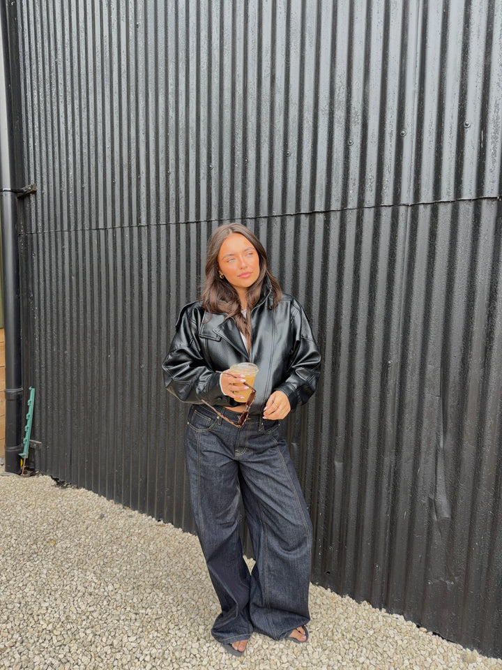 Estrid baggy denim jeans - Mørkeblå
