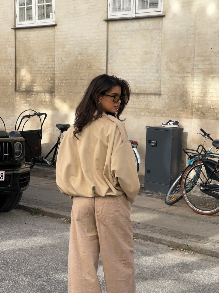 Arlinda ruskind bomber jakke - Beige