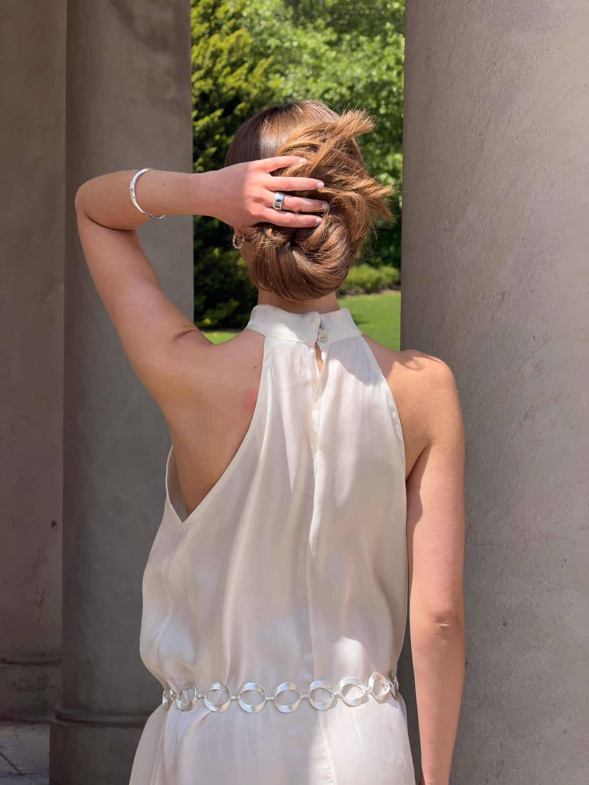 Rigmor High Neck Kjole Creme