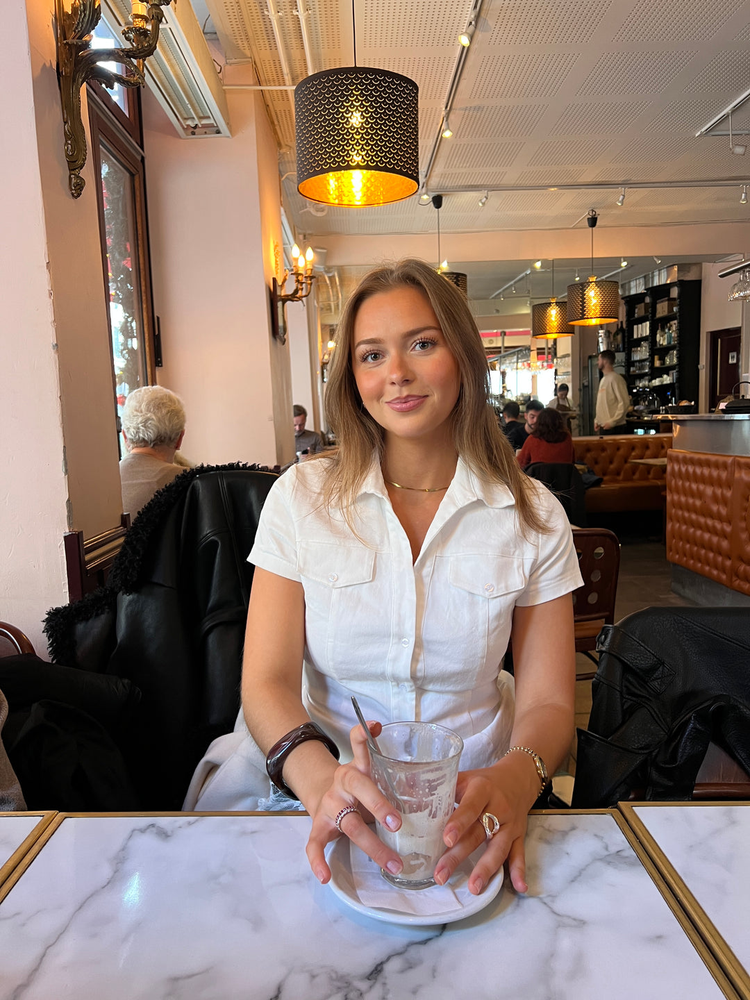 Elara figursyet top - Hvid