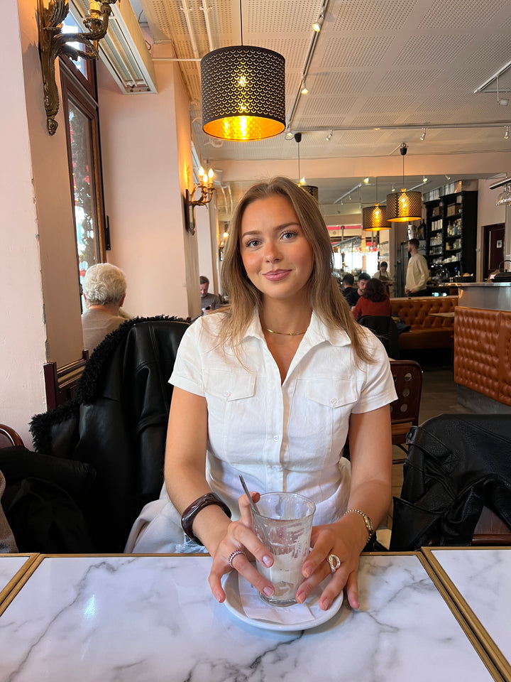 Elara figursyet top - Hvid