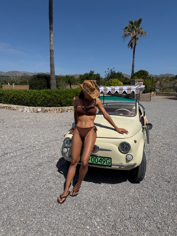 Kenya bandeau bikini top - Mørkebrun