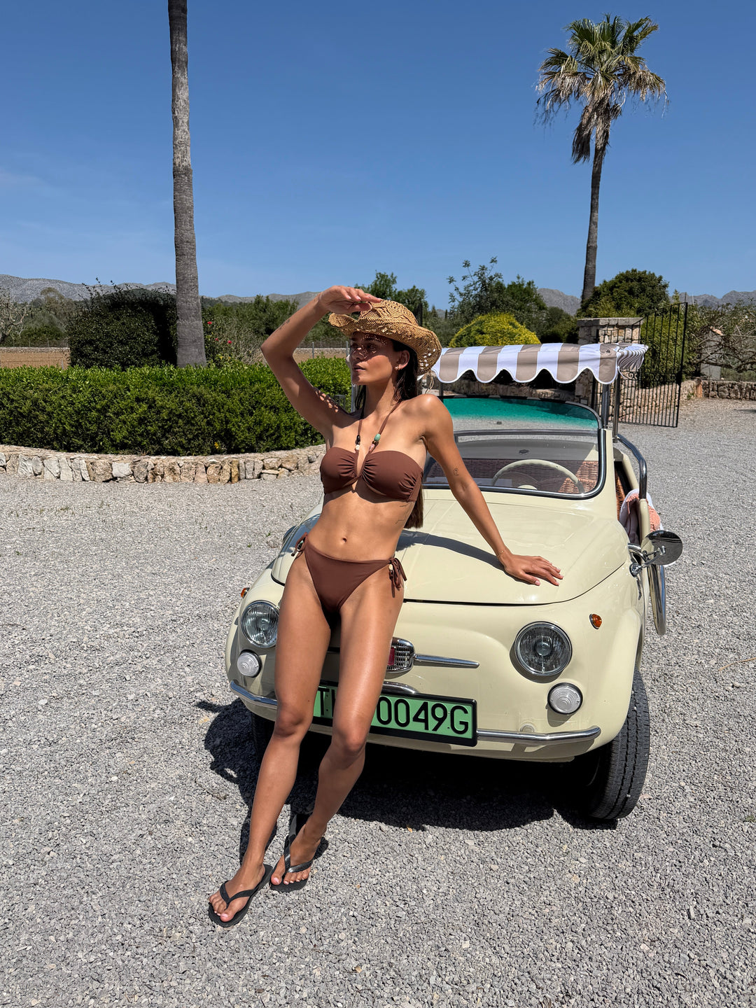 Kenya bandeau bikini top - Mørkebrun