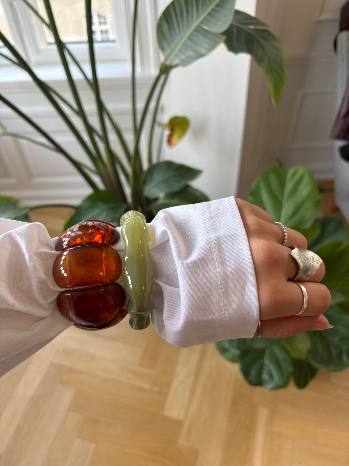Ina Bølget Armbånd Limegrøn