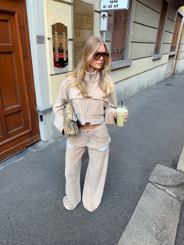 Elora skirt baggy fløjls bukser - Beige
