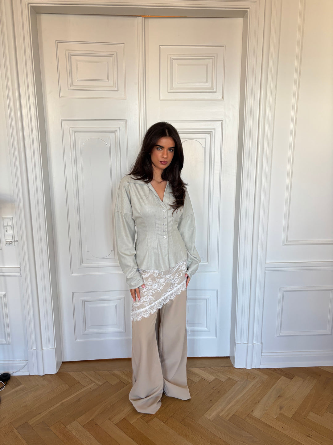 Naja blonde bindebåndsnederdel - Hvid