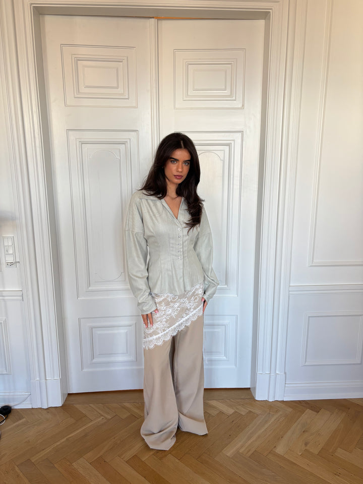 Naja blonde bindebåndsnederdel - Hvid