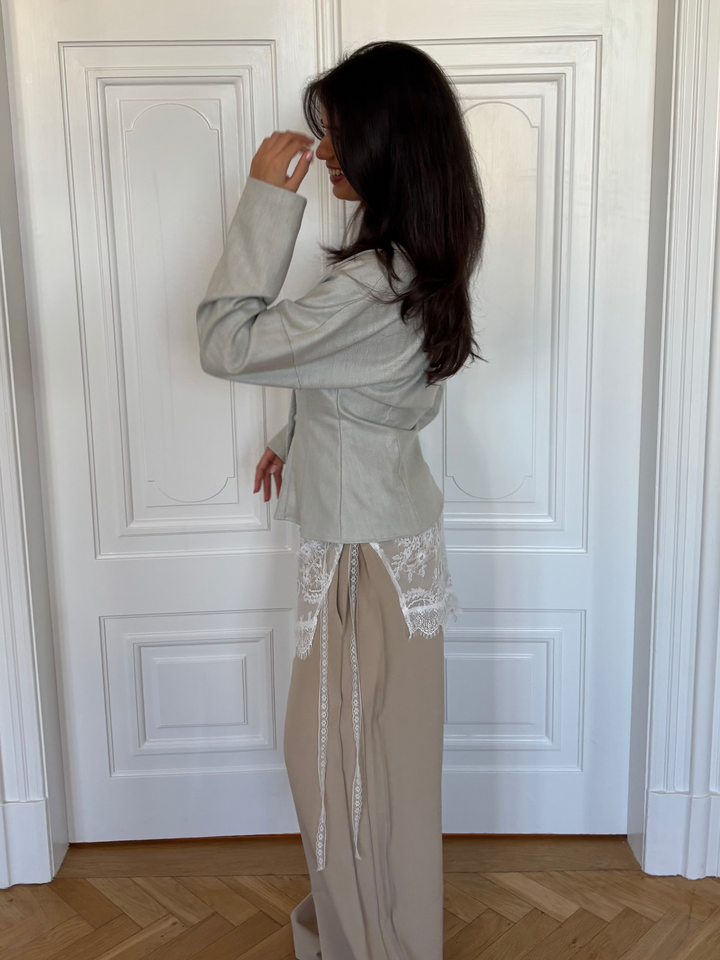 Naja blonde bindebåndsnederdel - Hvid