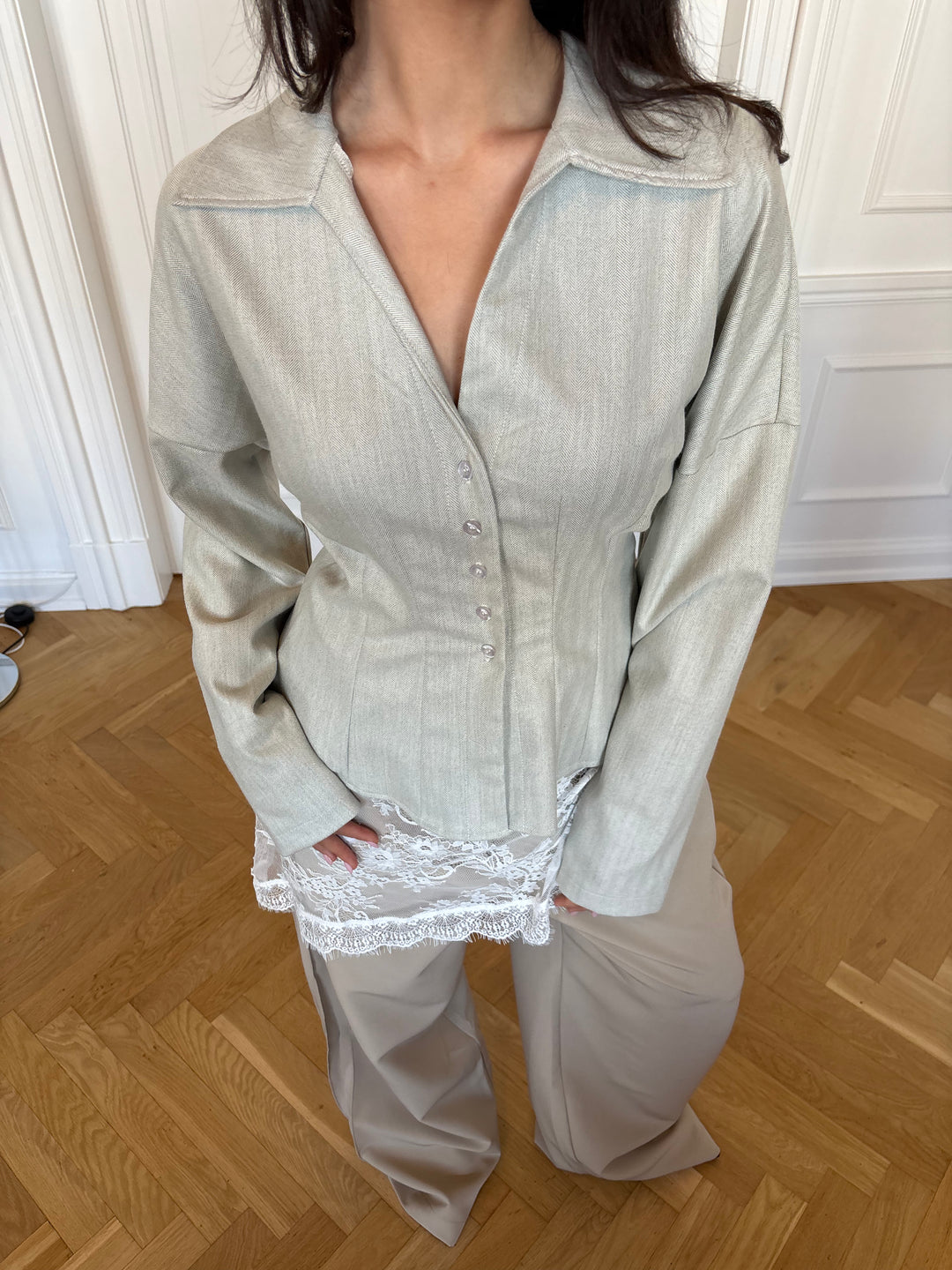 Naja blonde bindebåndsnederdel - Hvid