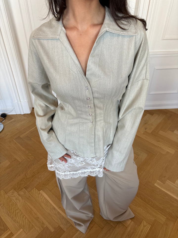 Naja blonde bindebåndsnederdel - Hvid