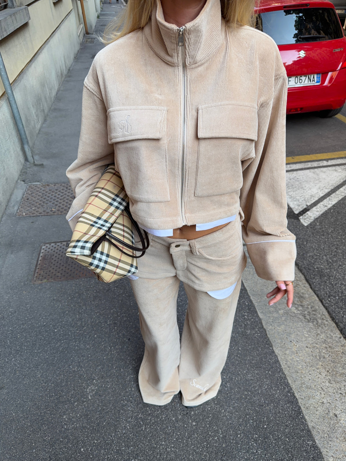 Elora Fløjls Bukser Beige