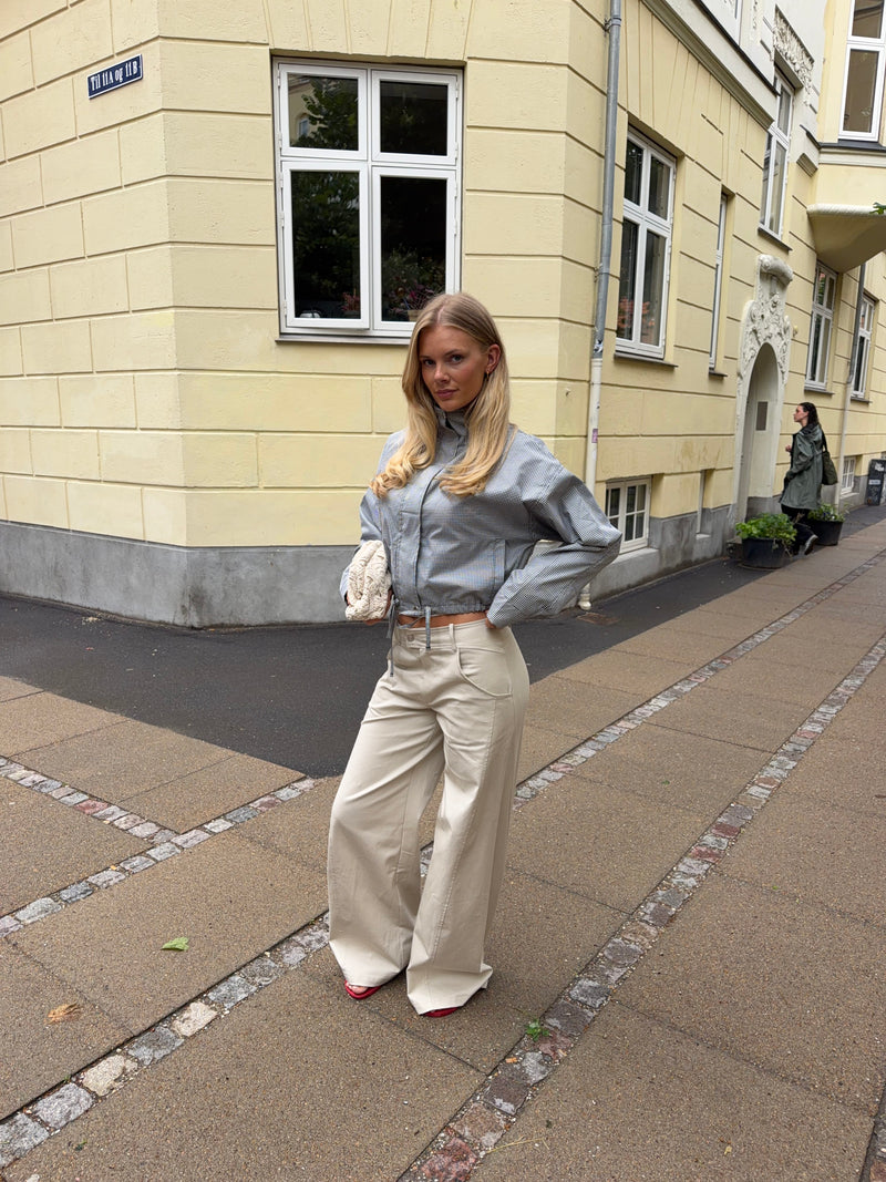 Lava ternet funnel neck bomber jakke - Sort/hvid