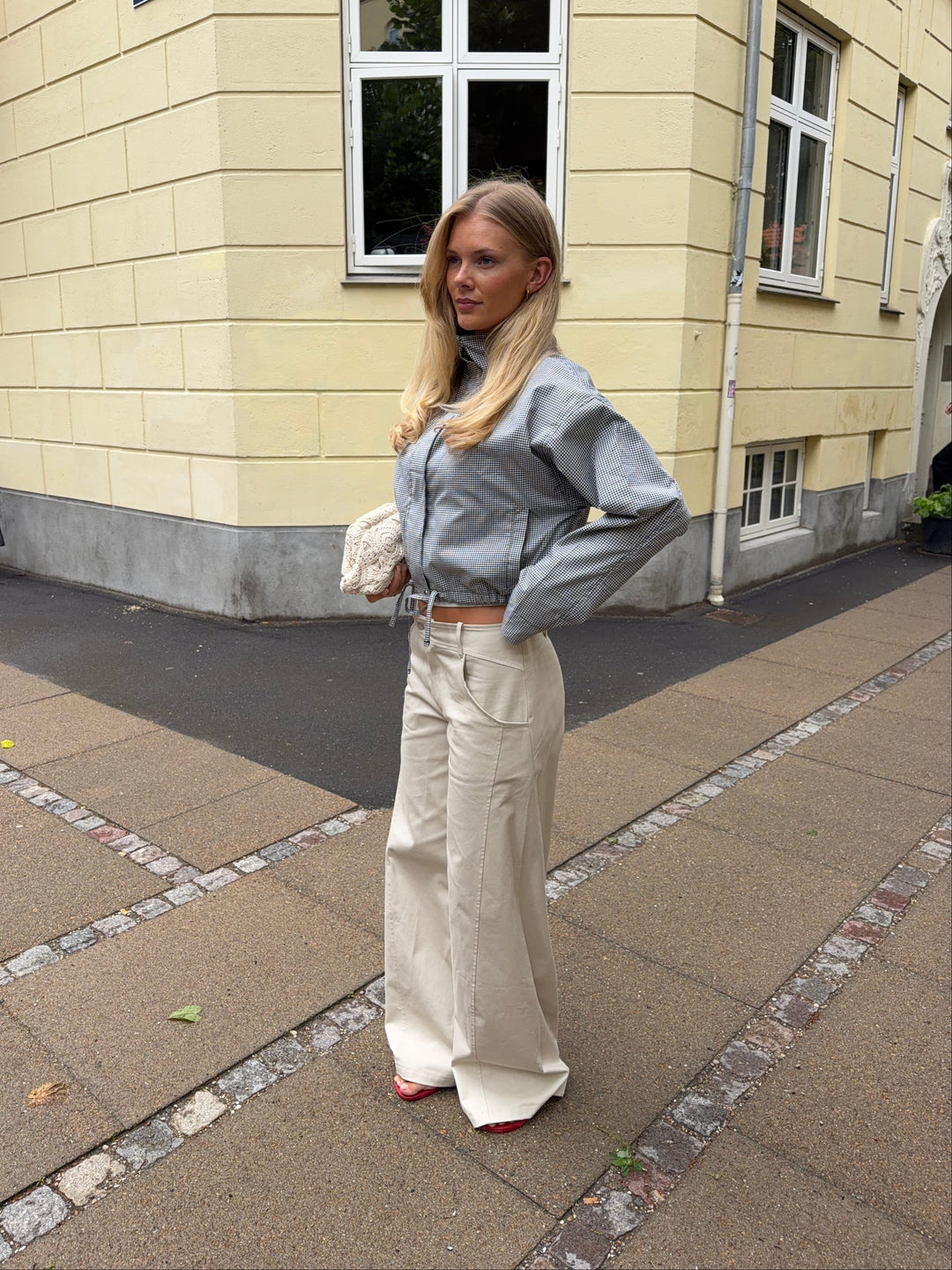 Fanny barrel cutting line pants - Beige