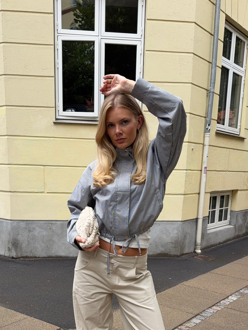 Lava ternet funnel neck bomber jakke - Sort/hvid