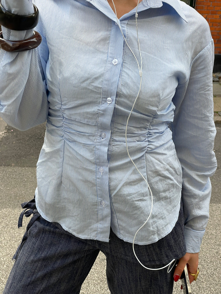 Chloe smock skjorte - Blå/Hvid