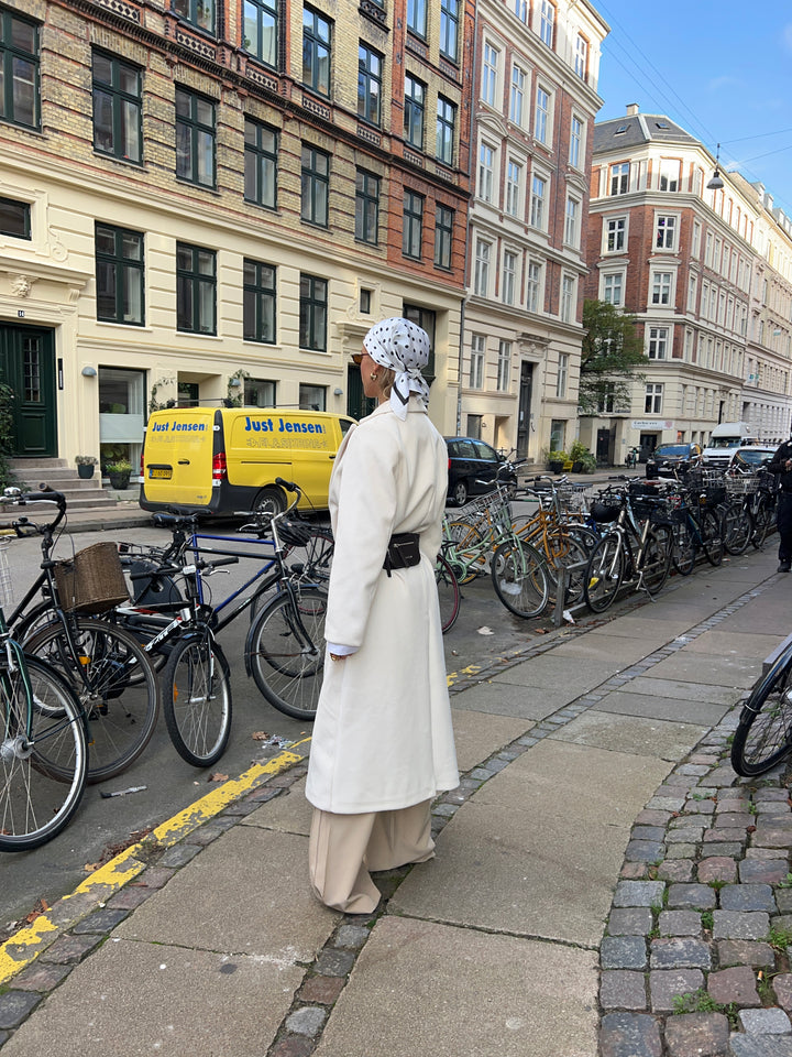 Kelly lang frakke - Hvid